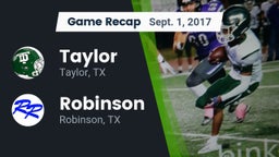 Recap: Taylor  vs. Robinson  2017