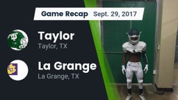 Recap: Taylor  vs. La Grange  2017