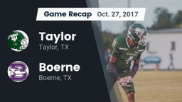 Recap: Taylor  vs. Boerne  2017