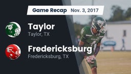Recap: Taylor  vs. Fredericksburg  2017