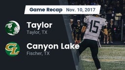 Recap: Taylor  vs. Canyon Lake  2017