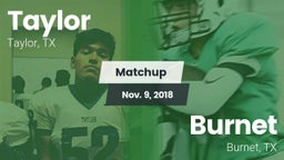 Matchup: Taylor  vs. Burnet  2018