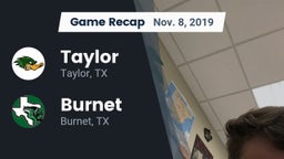 Recap: Taylor  vs. Burnet  2019