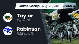 Recap: Taylor  vs. Robinson  2020