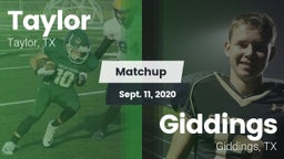 Matchup: Taylor  vs. Giddings  2020