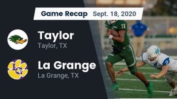 Recap: Taylor  vs. La Grange  2020