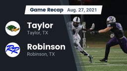 Recap: Taylor  vs. Robinson  2021