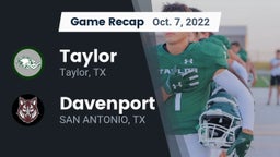 Recap: Taylor  vs. Davenport  2022