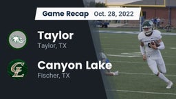 Recap: Taylor  vs. Canyon Lake  2022
