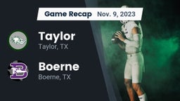 Recap: Taylor  vs. Boerne  2023