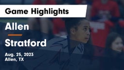 Allen  vs Stratford Game Highlights - Aug. 25, 2023