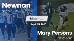 Matchup: Newnan  vs. Mary Persons  2020