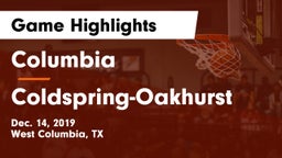 Columbia  vs Coldspring-Oakhurst  Game Highlights - Dec. 14, 2019