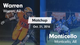 Matchup: Warren  vs. Monticello  2016