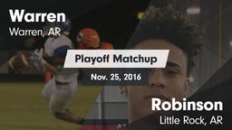 Matchup: Warren  vs. Robinson  2016