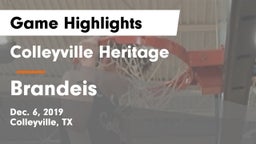 Colleyville Heritage  vs Brandeis  Game Highlights - Dec. 6, 2019