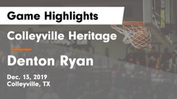 Colleyville Heritage  vs Denton Ryan  Game Highlights - Dec. 13, 2019