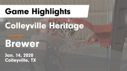 Colleyville Heritage  vs Brewer  Game Highlights - Jan. 14, 2020