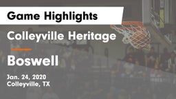 Colleyville Heritage  vs Boswell   Game Highlights - Jan. 24, 2020