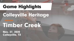 Colleyville Heritage  vs Timber Creek  Game Highlights - Nov. 27, 2020