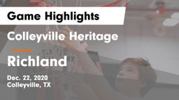 Colleyville Heritage  vs Richland  Game Highlights - Dec. 22, 2020