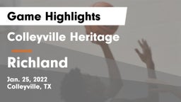 Colleyville Heritage  vs Richland  Game Highlights - Jan. 25, 2022
