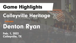 Colleyville Heritage  vs Denton Ryan  Game Highlights - Feb. 1, 2022