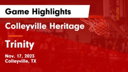 Colleyville Heritage  vs Trinity  Game Highlights - Nov. 17, 2023