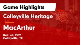 Colleyville Heritage  vs MacArthur  Game Highlights - Dec. 30, 2023