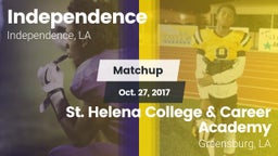 Matchup: Independence High vs. St. Helena College & Career Academy 2017