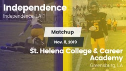 Matchup: Independence High vs. St. Helena College & Career Academy 2019