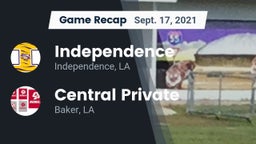Recap: Independence  vs. Central Private  2021