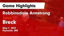 Robbinsdale Armstrong  vs Breck Game Highlights - May 7, 2022