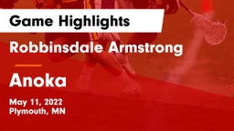 Robbinsdale Armstrong  vs Anoka  Game Highlights - May 11, 2022