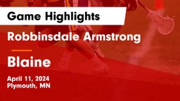 Robbinsdale Armstrong  vs Blaine  Game Highlights - April 11, 2024