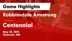 Robbinsdale Armstrong  vs Centennial  Game Highlights - May 20, 2024