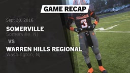 Recap: Somerville  vs. Warren Hills Regional  2016
