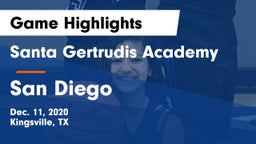 Santa Gertrudis Academy vs San Diego  Game Highlights - Dec. 11, 2020