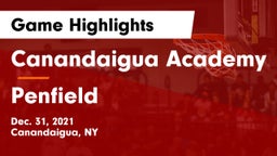 Canandaigua Academy  vs Penfield  Game Highlights - Dec. 31, 2021