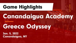 Canandaigua Academy  vs Greece Odyssey  Game Highlights - Jan. 5, 2022