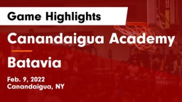 Canandaigua Academy  vs Batavia Game Highlights - Feb. 9, 2022