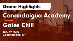 Canandaigua Academy  vs Gates Chili  Game Highlights - Jan. 19, 2022