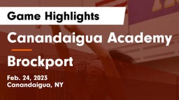 Canandaigua Academy  vs Brockport  Game Highlights - Feb. 24, 2023
