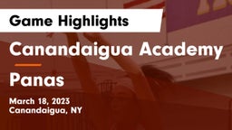 Canandaigua Academy  vs Panas  Game Highlights - March 18, 2023