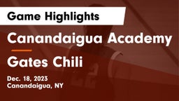 Canandaigua Academy  vs Gates Chili  Game Highlights - Dec. 18, 2023
