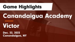 Canandaigua Academy  vs Victor  Game Highlights - Dec. 22, 2023