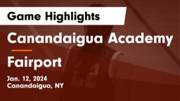 Canandaigua Academy  vs Fairport  Game Highlights - Jan. 12, 2024