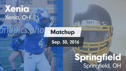 Matchup: Xenia  vs. Springfield  2016