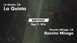 Matchup: La Quinta High vs. Rancho Mirage  2016