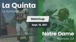 Matchup: La Quinta High vs. Notre Dame  2017